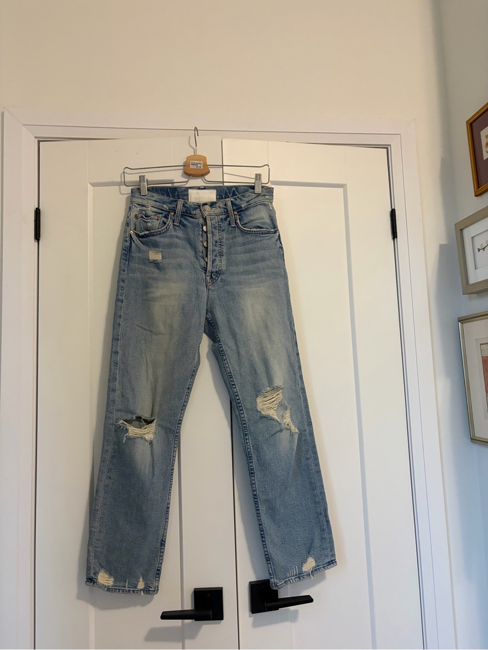 Mother Superior Tomcat Light Blue Distressed Women’s Jeans